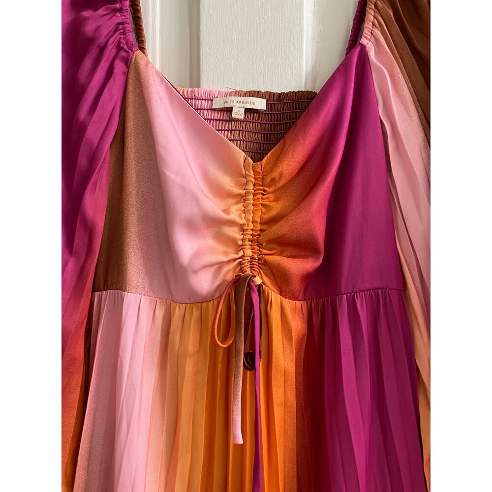 Anthropologie Skies Are Blue Retro Gradation Pleated Maxi Dress - Picture 3 of 6
